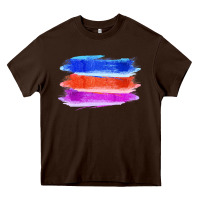 Chocolate Brown Blue Orange Purple Colored Triple Brush Strokes Heavy Core Tee - Bettercallsaul