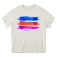 Cream Blue Orange Purple Colored Triple Brush Strokes Heavy Core Tee - Bettercallsaul