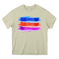 Mossy Blue Orange Purple Colored Triple Brush Strokes Heavy Core Tee - Bettercallsaul