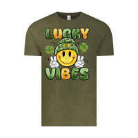 Vintage Olive lucky vibes Vintage Tee - MaliasSmallBusiness