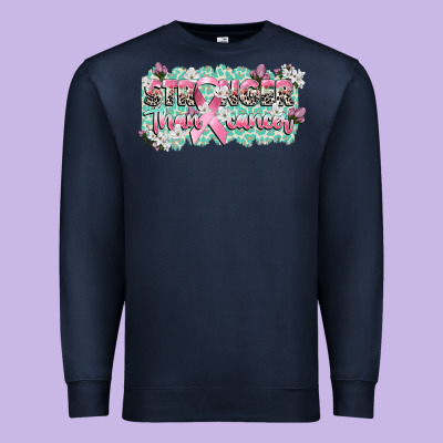 Stronger Than Cancer Cancer Awareness Premium Sweatshirt Designed By Cowgirlartshop