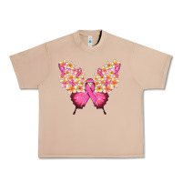 Burro Pink ribbon Breast Cancer butterfly Urban Heavy Tee - NancyCooperArtShop