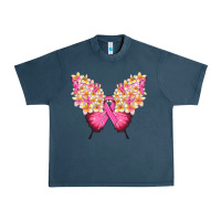 Pink Ribbon Breast Cancer Butterfly Urban Heavy Tee | Teevron
