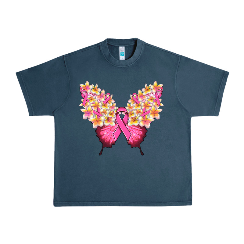 Pink Ribbon Breast Cancer Butterfly Urban Heavy Tee by NancyCooperArtShop | Teevron