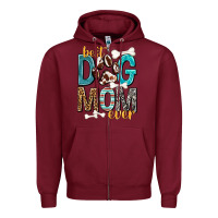 Burgundy Best Dog Mom Ever Zipper Hoodie - texasbilliewilder