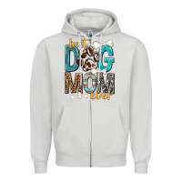 Dove Grey Best Dog Mom Ever Zipper Hoodie - texasbilliewilder