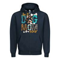 Navy Best Dog Mom Ever Zipper Hoodie - texasbilliewilder
