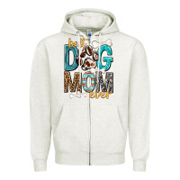 Oatmeal Heather Best Dog Mom Ever Zipper Hoodie - texasbilliewilder