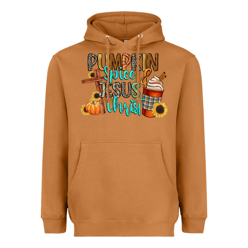 Pumpkin Spice And Jesus Christ Heavyweight Hoodie by CowGirlArtShop | Teevron