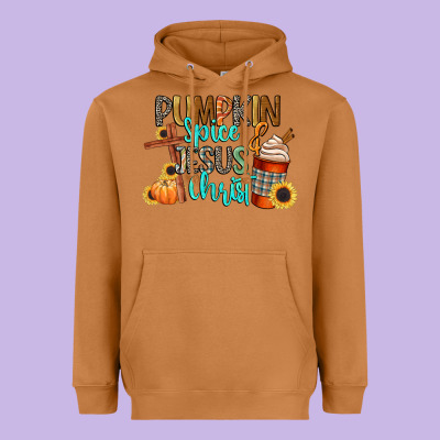 Pumpkin Spice And Jesus Christ Heavyweight Hoodie Designed By Cowgirlartshop