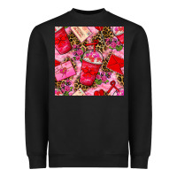 Valentines Day Coffee Cups And Love Letter With Xoxo And Leopard Seaml Heavyweight Sweatshirt | Teevron