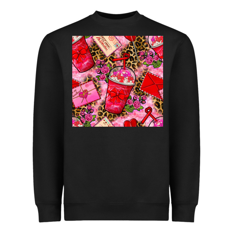 Valentines Day Coffee Cups And Love Letter With Xoxo And Leopard Seaml Heavyweight Sweatshirt by BundleAndBundleShop | Teevron