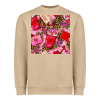 Mushroom valentines day coffee cups and love letter with xoxo and leopard seaml Heavyweight Sweatshirt - BundleAndBundleShop