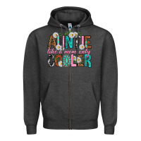 Charcoal Heather Auntie Like a Mom Only Cooler Zipper Hoodie - texasbilliewilder