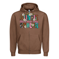 Chestnut Auntie Like a Mom Only Cooler Zipper Hoodie - texasbilliewilder