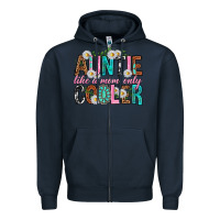 Navy Auntie Like a Mom Only Cooler Zipper Hoodie - texasbilliewilder