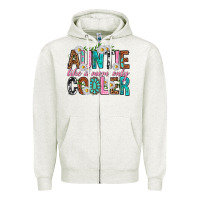 Oatmeal Heather Auntie Like a Mom Only Cooler Zipper Hoodie - texasbilliewilder