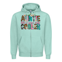 Seafoam Auntie Like a Mom Only Cooler Zipper Hoodie - texasbilliewilder