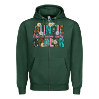 Sports Green Auntie Like a Mom Only Cooler Zipper Hoodie - texasbilliewilder