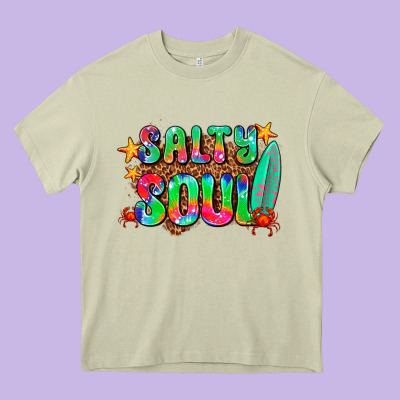 Salty Soul Heavy Core Tee Designed By Adodesignshop