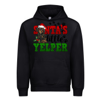 Black Santa's Little Yelper Urban Hoodie - FaDigitalArtStudio
