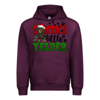 Mauve Wine Santa's Little Yelper Urban Hoodie - FaDigitalArtStudio