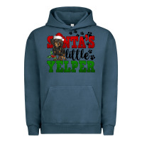 Pigment Midnight Navy Santa's Little Yelper Urban Hoodie - FaDigitalArtStudio