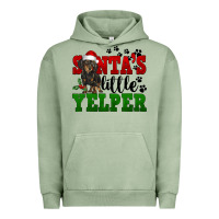 Pigment Oil Green Santa's Little Yelper Urban Hoodie - FaDigitalArtStudio