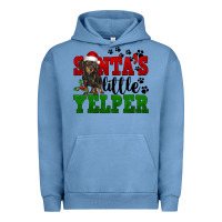 Pigment Pebble Blue Santa's Little Yelper Urban Hoodie - FaDigitalArtStudio