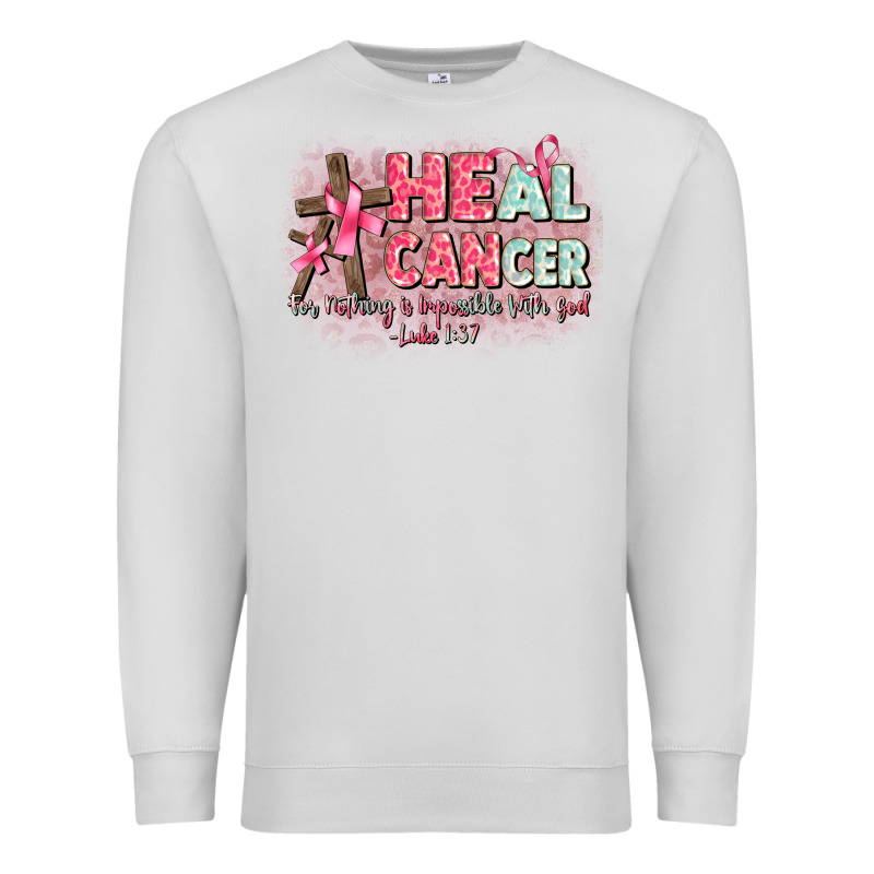 Heal Cancer Luke 1 37 Premium Sweatshirt by CowGirlArtShop | Teevron