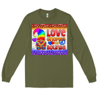 Army Green LGBTQ+ Love Gnomes No Bounds Tumbler Long Sleeve Tee - BundleAndBundleShop