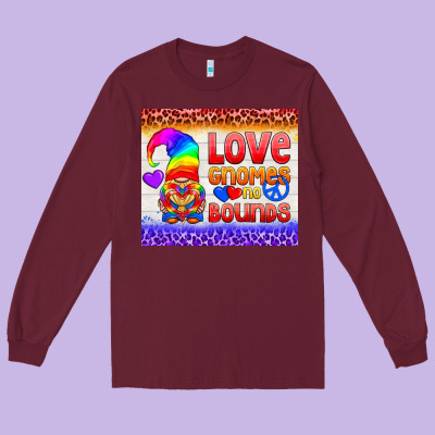 Lgbtq+ Love Gnomes No Bounds Tumbler Long Sleeve Tee Designed By Bundleandbundleshop