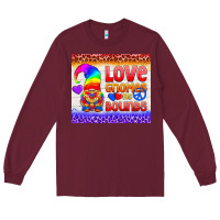 Burgundy LGBTQ+ Love Gnomes No Bounds Tumbler Long Sleeve Tee - BundleAndBundleShop