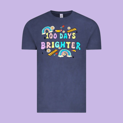 100 Days Brighter Vintage Tee Designed By Maliassmallbusiness