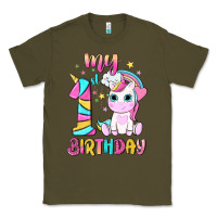 Army Green my 1 st birthday with little cute unicorn Classic Tee - NancyCooperArtShop