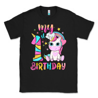 Black my 1 st birthday with little cute unicorn Classic Tee - NancyCooperArtShop