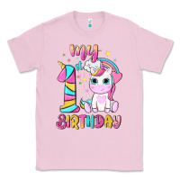 Bubblegum Pink my 1 st birthday with little cute unicorn Classic Tee - NancyCooperArtShop