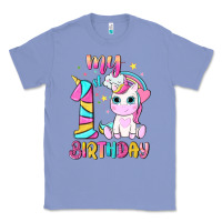 Colony Blue my 1 st birthday with little cute unicorn Classic Tee - NancyCooperArtShop