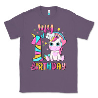 Lavender my 1 st birthday with little cute unicorn Classic Tee - NancyCooperArtShop