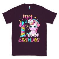 Plum my 1 st birthday with little cute unicorn Classic Tee - NancyCooperArtShop