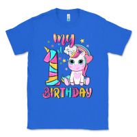 True Royal my 1 st birthday with little cute unicorn Classic Tee - NancyCooperArtShop