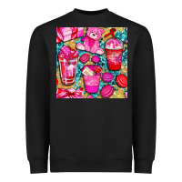 Black valentines day with love coffee cups  seamless pattern bbs Heavyweight Sweatshirt - BundleAndBundleShop