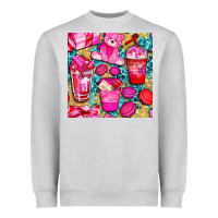 Heather Grey valentines day with love coffee cups  seamless pattern bbs Heavyweight Sweatshirt - BundleAndBundleShop