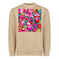 Mushroom valentines day with love coffee cups  seamless pattern bbs Heavyweight Sweatshirt - BundleAndBundleShop