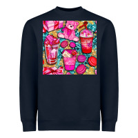 Navy valentines day with love coffee cups  seamless pattern bbs Heavyweight Sweatshirt - BundleAndBundleShop