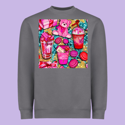 Valentines Day With Love Coffee Cups  Seamless Pattern Bbs Heavyweight Sweatshirt Designed By Bundleandbundleshop