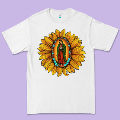 Our Lady Of Guadalupe Sunflower Premium Tee Designed By Jahusdesignshop