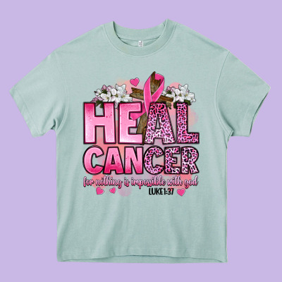 Heal Cancer For Nothing Is Impossible With God Luk Heavy Core Tee Designed By Artiststas