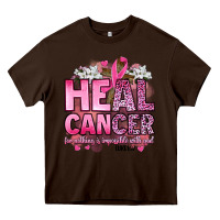 Chocolate Brown heal cancer for nothing is impossible with god luk Heavy Core Tee - Artiststas
