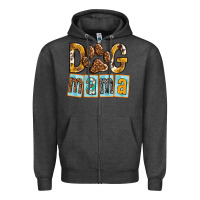 Charcoal Heather Dog Mama with Paw Zipper Hoodie - texasbilliewilder